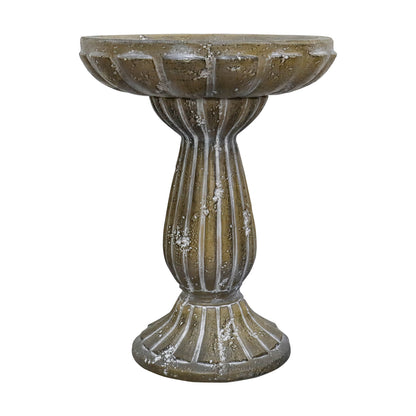 Weather Resistant Fiber Concrete Bird Bath for Patio Decor