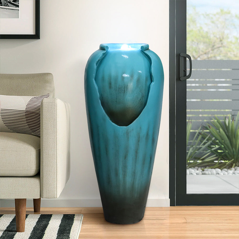 Resin Glazed Cutout Urn Outdoor Water Fountain 30 Inch material texture detail