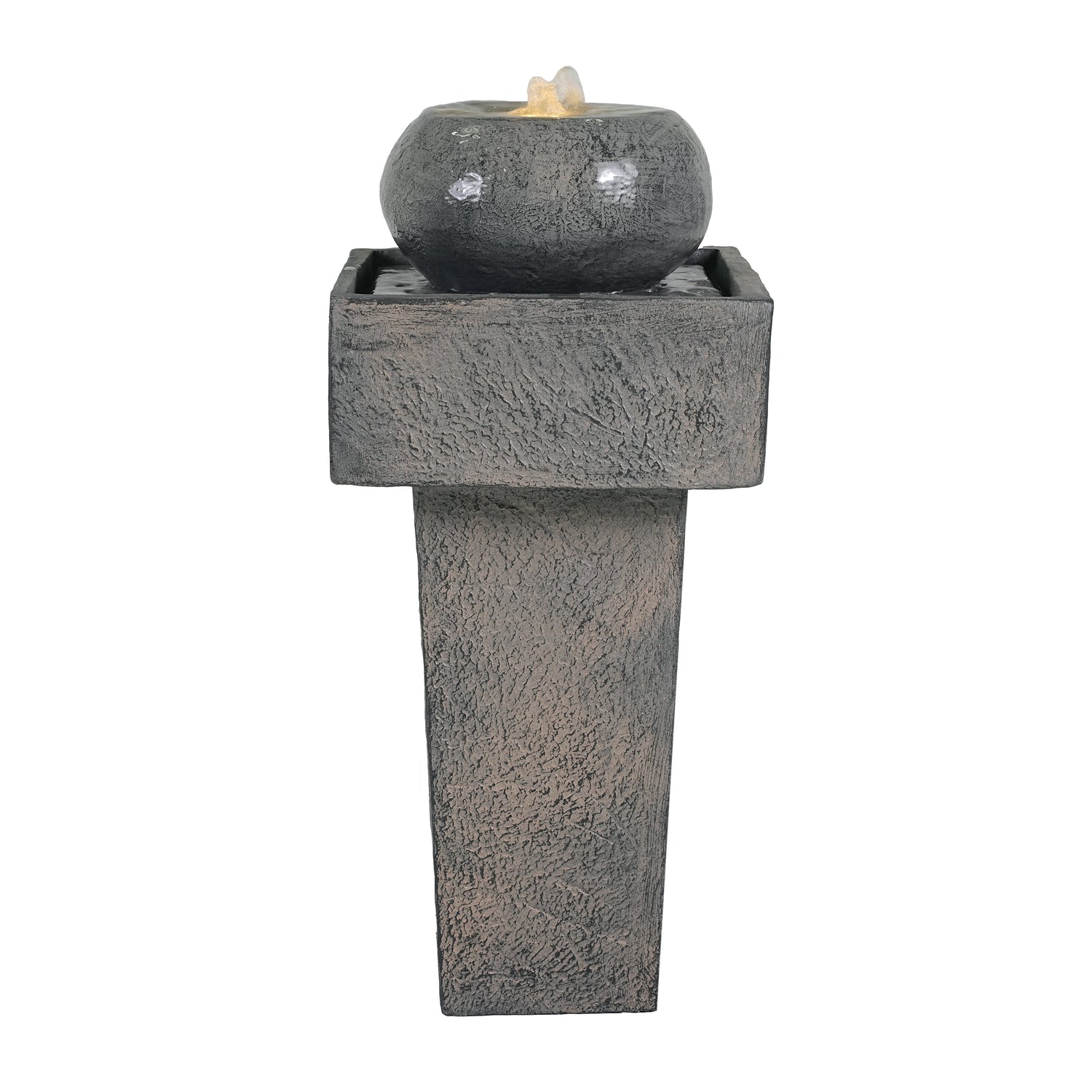 25.59 inch concrete orb column fountain size dimensions