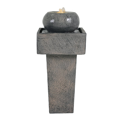 25.59 inch concrete orb column fountain size dimensions