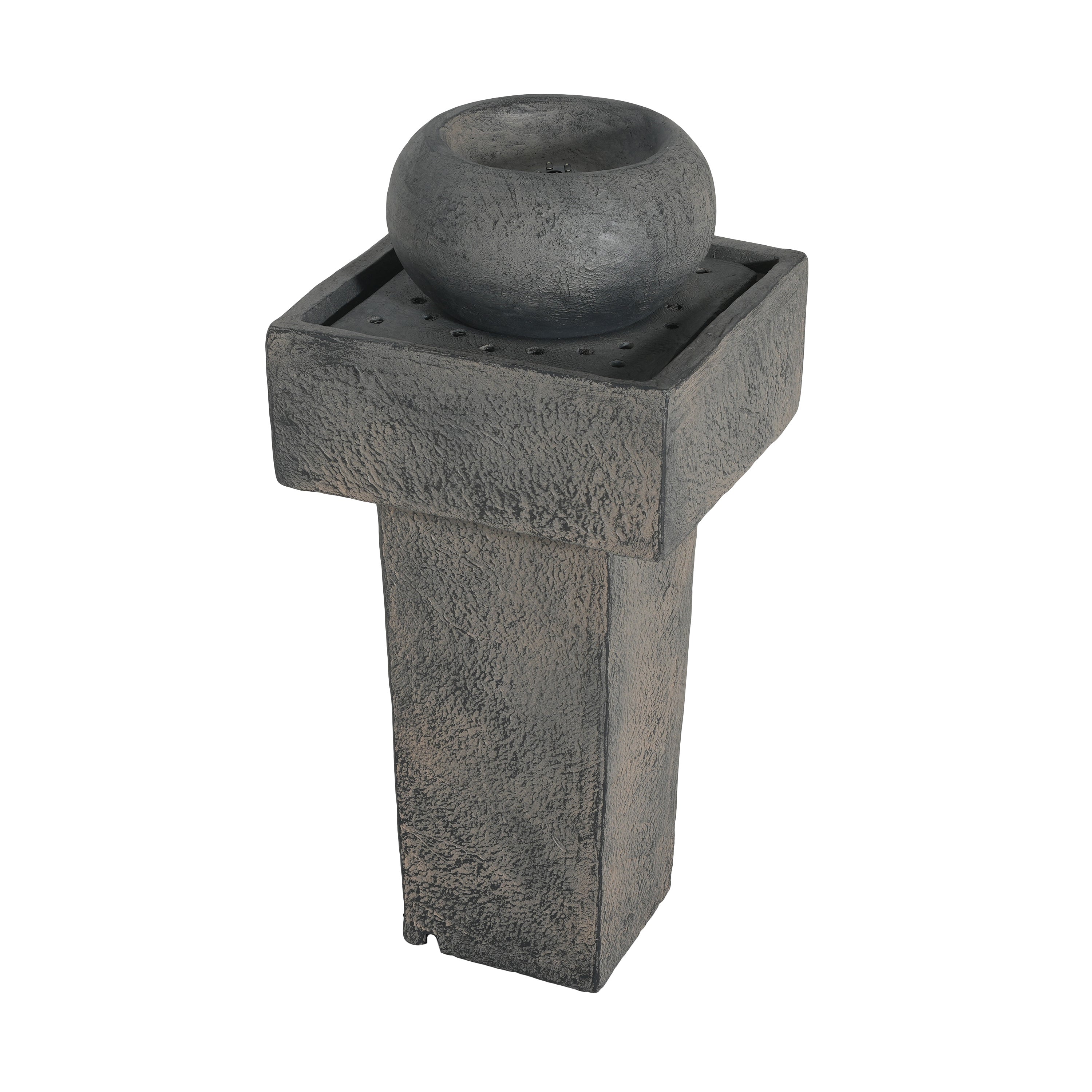 concrete orb column fountain side view