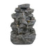 five tier concrete rock ledge fountain front view