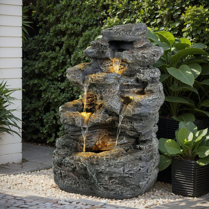 Concrete Rock Waterfall Fountain Outdoor