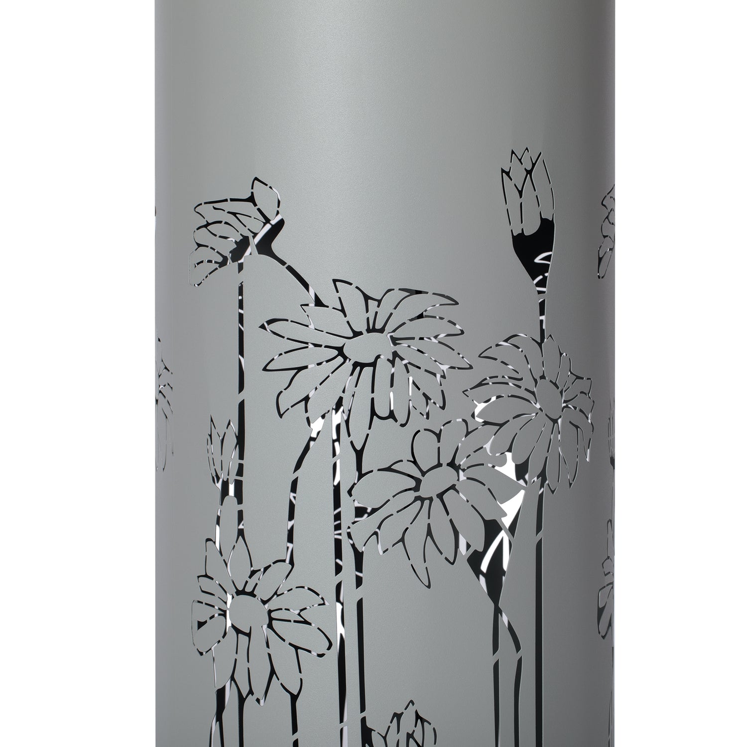 detailed view of gold vine cutout pattern design on metal fountain