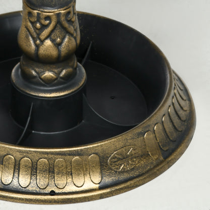 ground-level planter and seed bowl base of pedestal bird bath