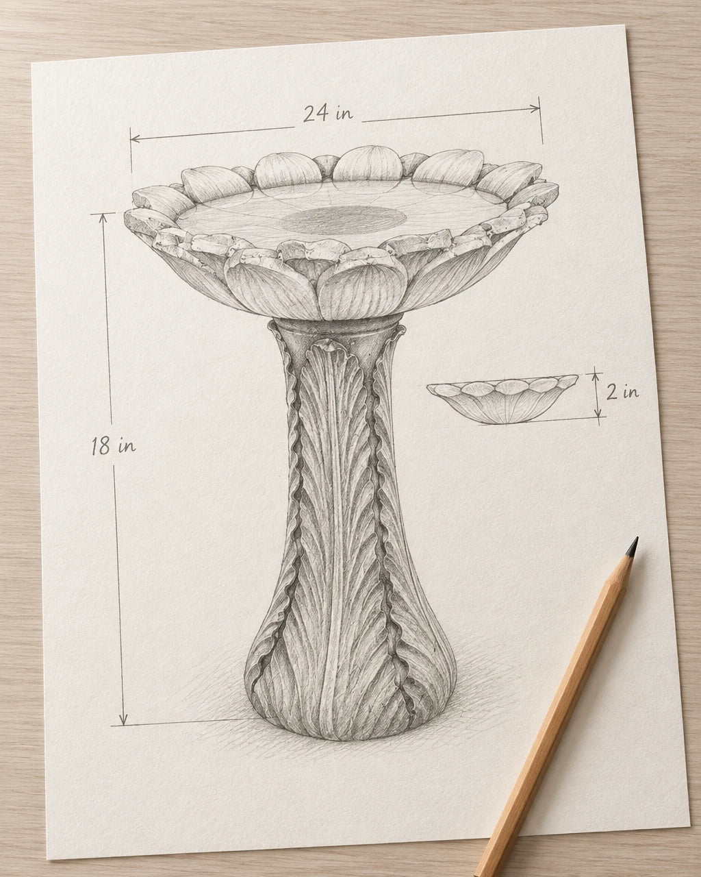 A sunflower on a sheet of paper