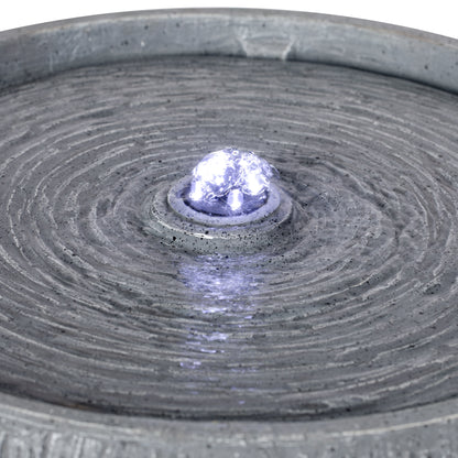 closeup of center bubbler with cool toned LED light