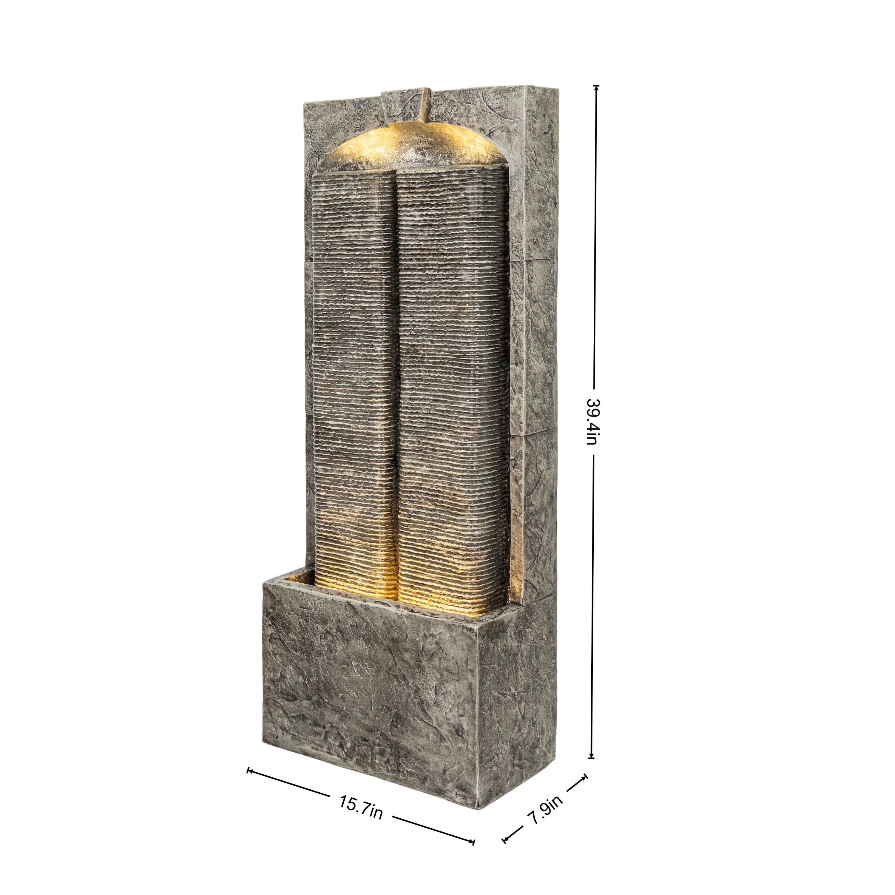 39.4 inch split slate column fountain size dimensions