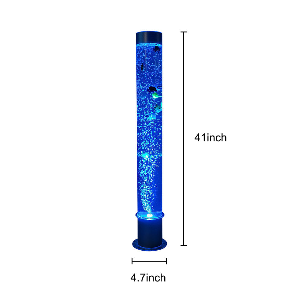 Acrylic Bubble Light with Simulated Fish and16 Color Changing Light Effects