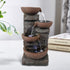 15.7 Inch Resin 4-Tier Bowl Tabletop Fountain Brick Design - Full View
