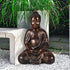 16.1 Inch Fiber Concrete Zen Buddha Sculpture - Full View