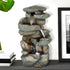 16 Inch Resin Stacked Rock Indoor Fountain with LED Lights - Full View