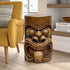 19.6 Inch Fiber Concrete Tiki Totem End Table - Full View