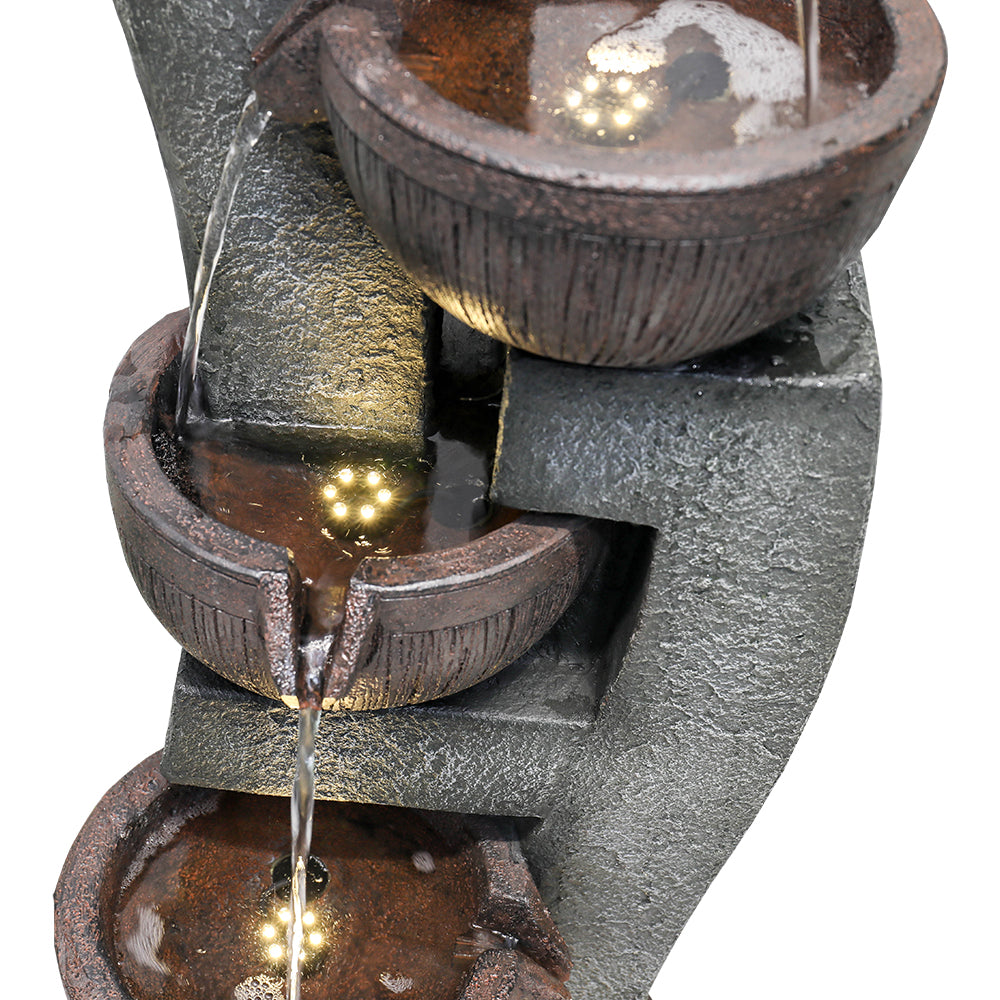 43.7&quot;H-5-Tier Outdoor Water Fountain with LED Lights