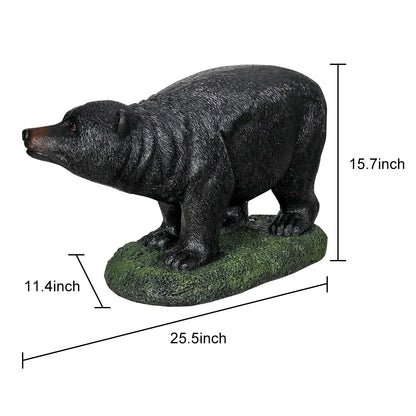 15.7&quot;H-Black Bear Outdoor Garden Statue Decoration