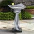 22.8 Inch Fiber Concrete Modern Bird Bath - Full View