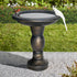 22 Inch Fiber Concrete Antique Birdbath - Full View