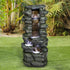 31.4 Inch Poly-Resin Stacked Shale Fountain - Full View