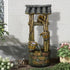 39.3 inch tall rustic wishing well outdoor fountain in a country-style garden
