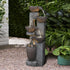39 Inch Fiber Concrete Tiered Pots Fountain Gray - Full View
