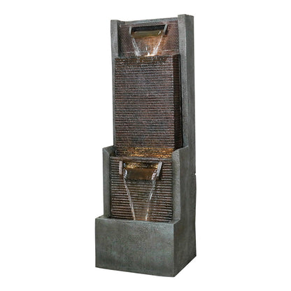 39.3&quot;H-Modern Garden Outdoor Fountain with LED Lights