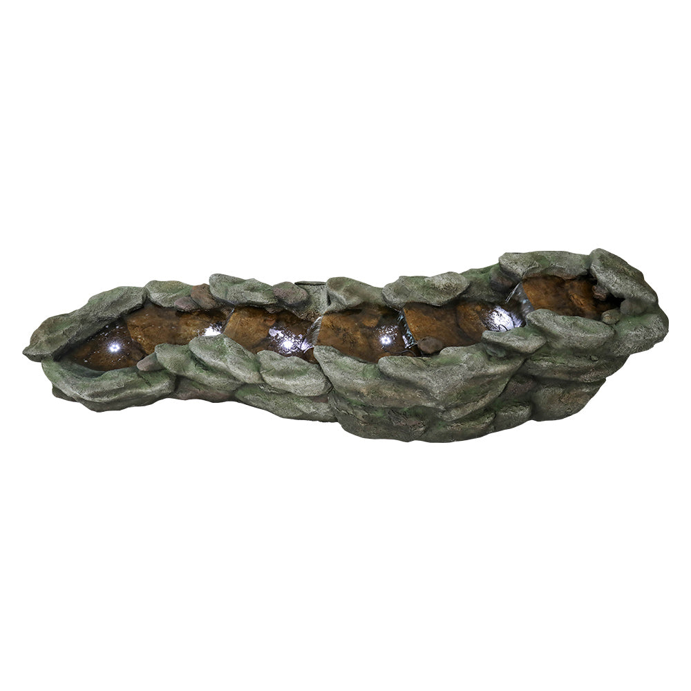 Shale Stream Outdoor Fountain with LED Lights for Garden