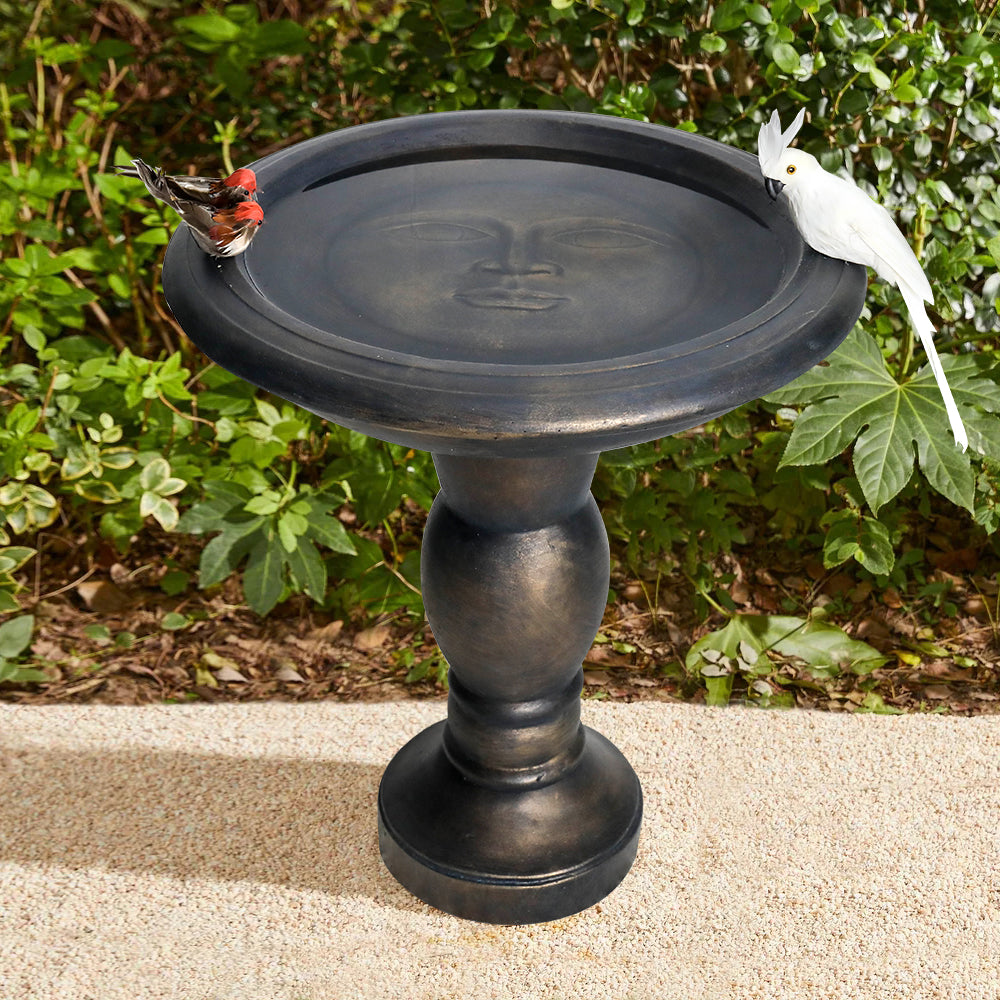 Fibre Reinforced Concrete Antique Birdbath with Bottom Stand for Outdoor Garden Decor