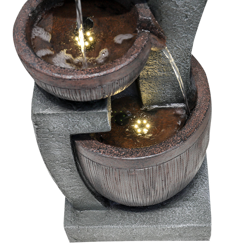 43.7&quot;H-5-Tier Outdoor Water Fountain with LED Lights