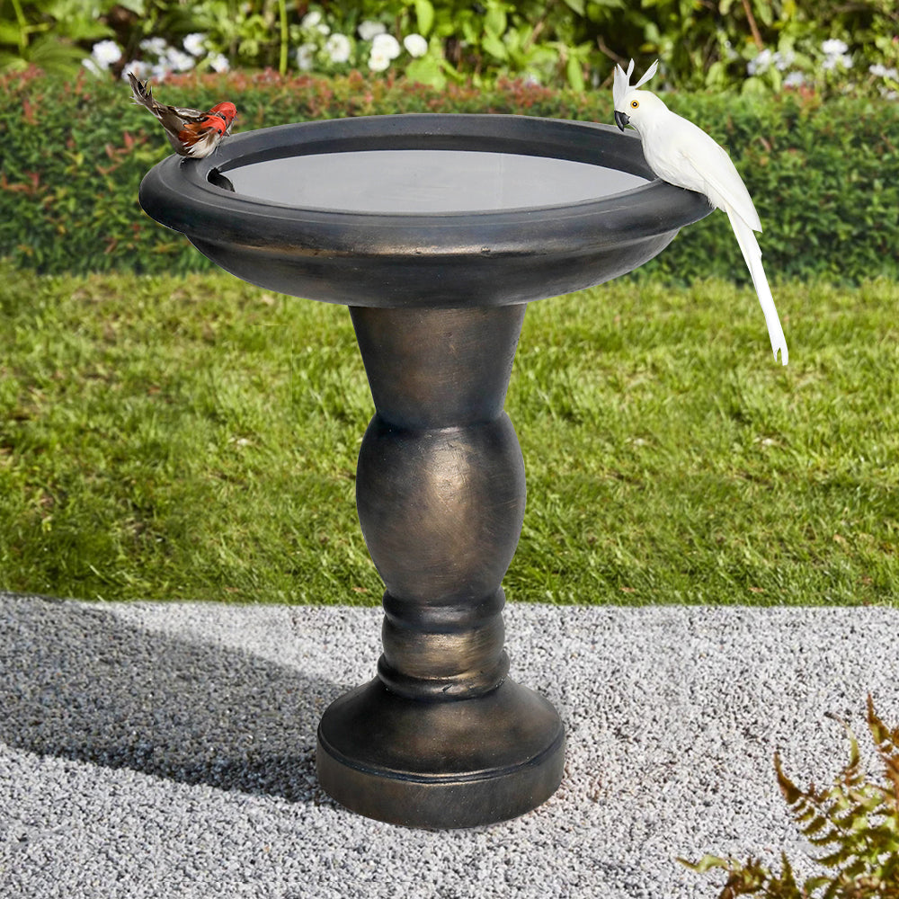 Fibre Reinforced Concrete Antique Birdbath with Bottom Stand for Outdoor Garden Decor