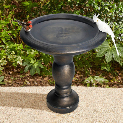 Antique Birdbath Focal Point in Natural Garden Landscape