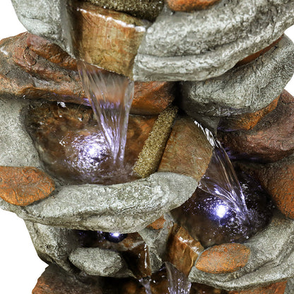 Close-up of Cascading Water Flow Creating Tranquil Sounds 2