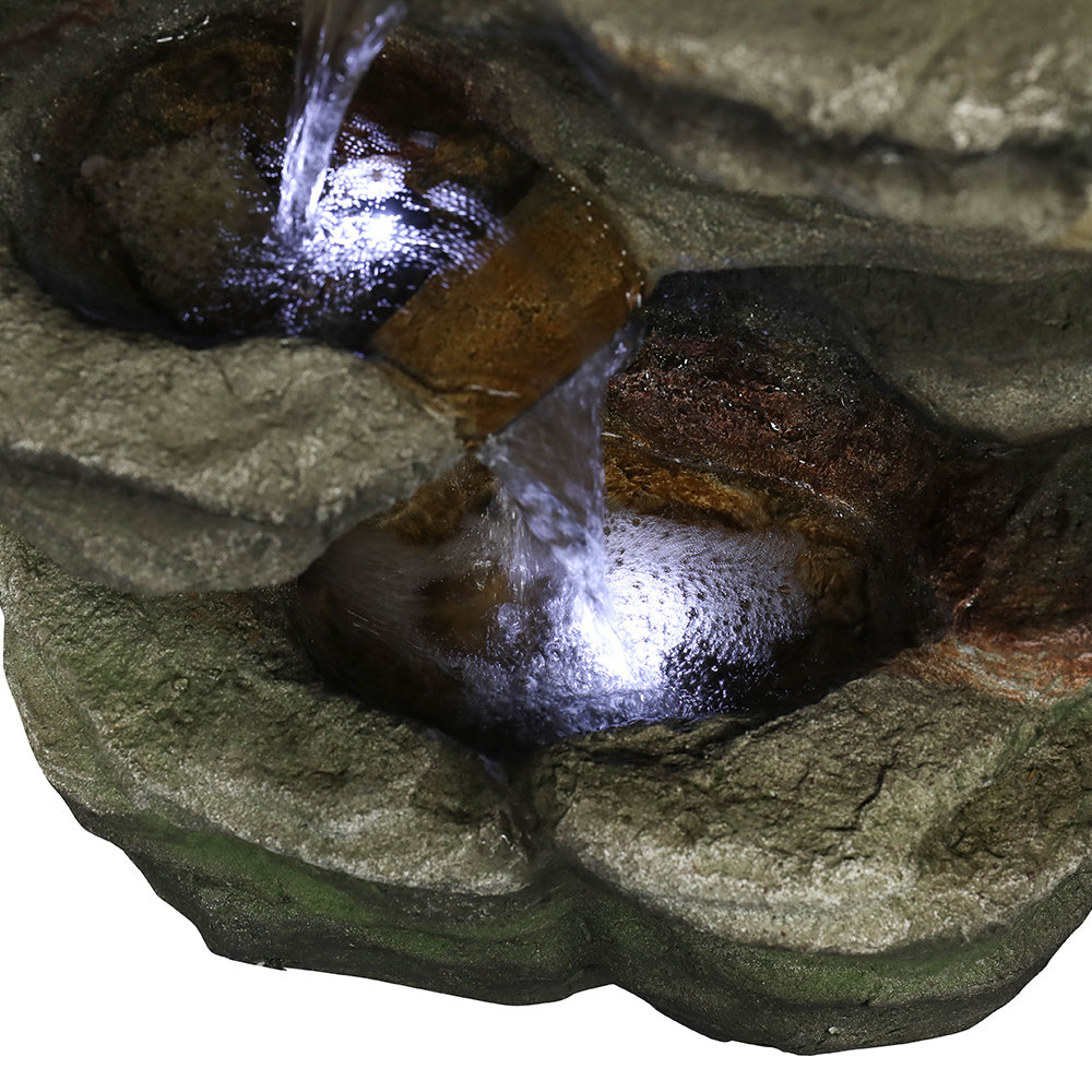 Close-up of Water Trickling Down 6 Tiers Creating Relaxation Ambiance 3