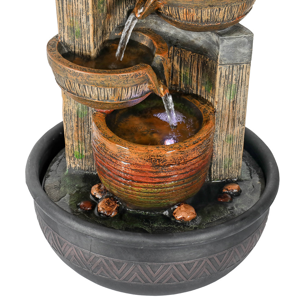 Resin Terracotta 5 Tier Tabletop Fountain 15 Inch