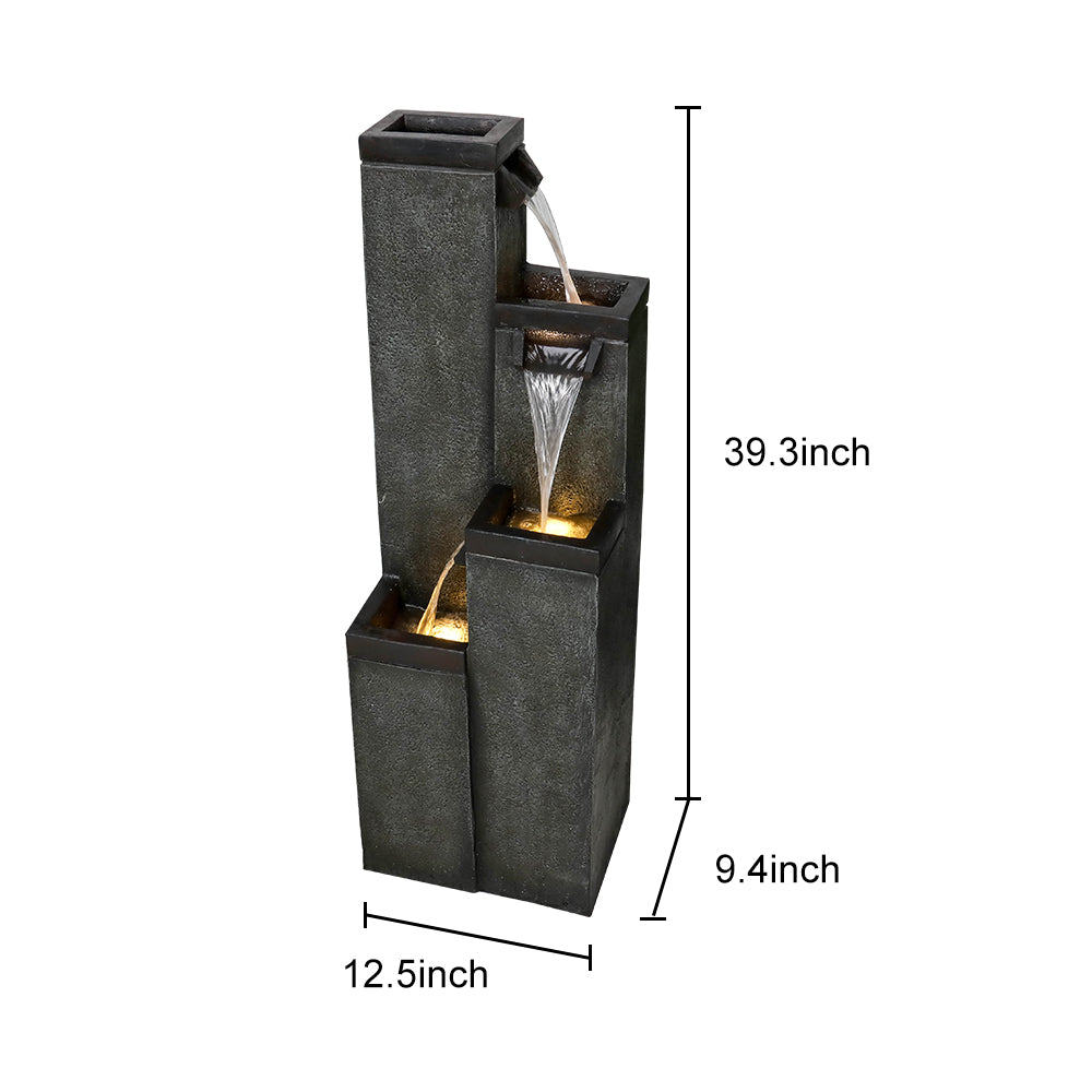 Resin Modern Outdoor Fountains 4 Pillar 39 Inch product view