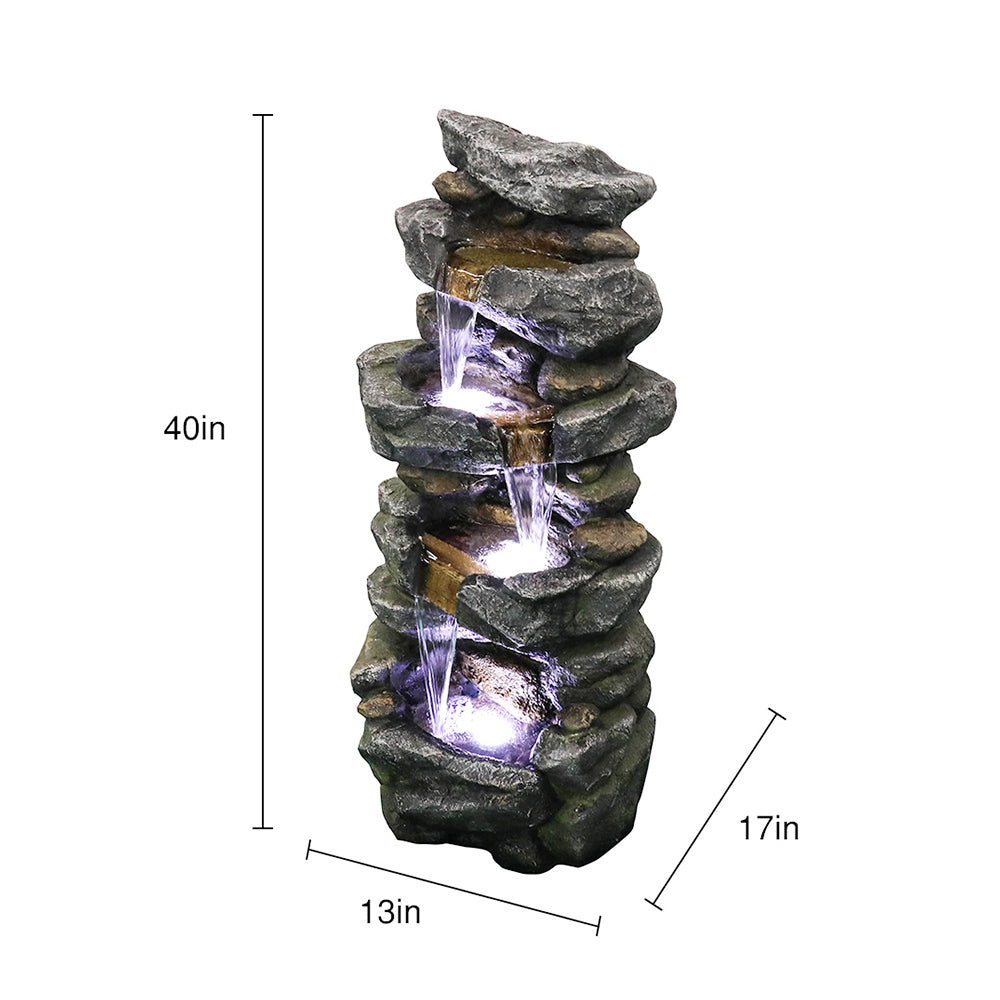 Dimensions Diagram 40 H Inch Faux Rock Fountain