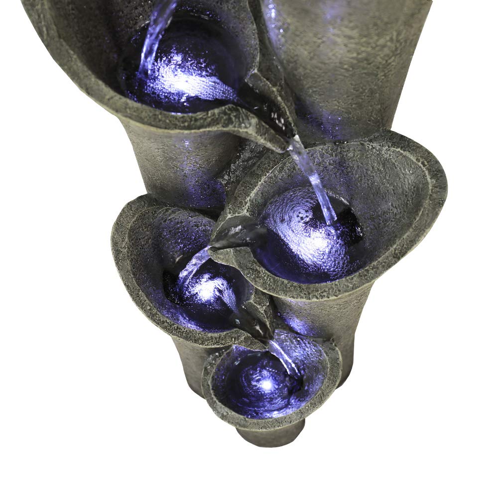 Fiber-reinforced concrete five-tier stone-effect fountain Bird&