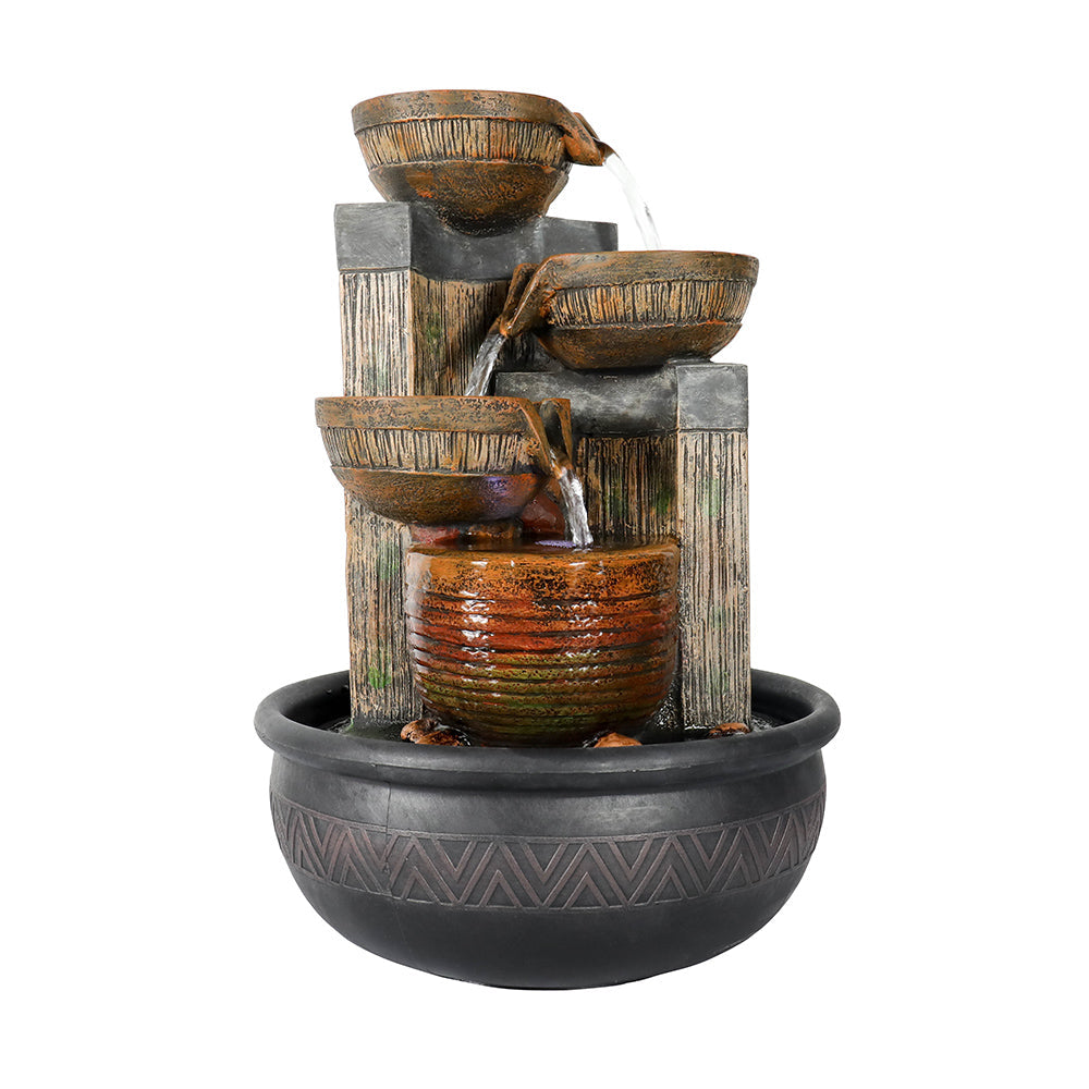 Resin Terracotta 5 Tier Tabletop Fountain 15 Inch LED product view