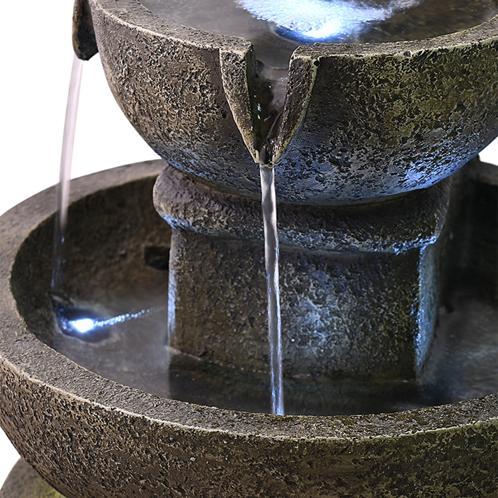 Resin Classical 3 Tier Tabletop Garden Fountain 16 Inch in garden setting