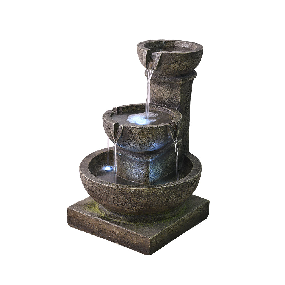 Resin Classical 3 Tier Tabletop Garden Fountain 16 Inch full view