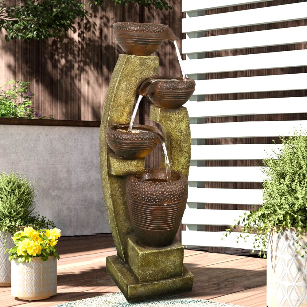 Resin Curved Sculptural Outdoor Water Fountain 40 Inch material texture detail