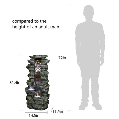 Size Comparison of 31.4 Inch Tall Fountain Relative to Adult Height