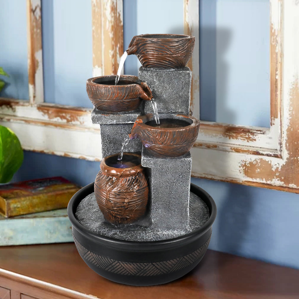 Tabletop Fountain on Office Desk for Relaxation and Focus