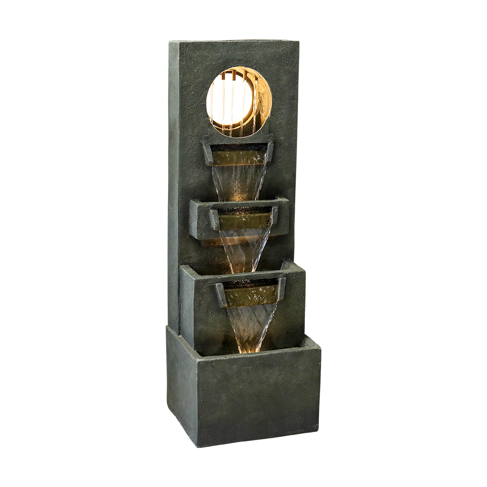 Resin Moon Gate Outdoor Water Fountain 39 Inch Warm