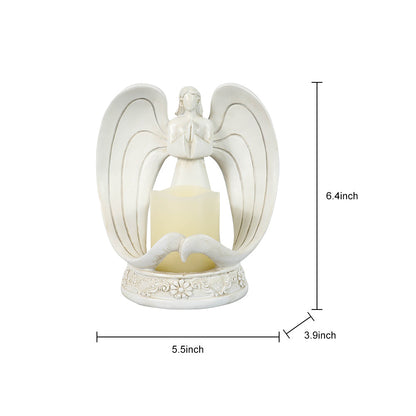 Resin Angel Electronic Candle Holder Decoration-6.4&quot;H