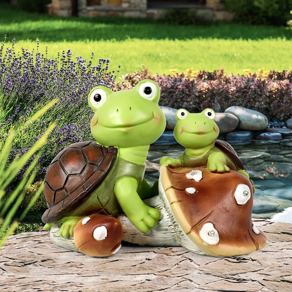 Resin Garden Statue Cute Frog Face Turtles Figurines