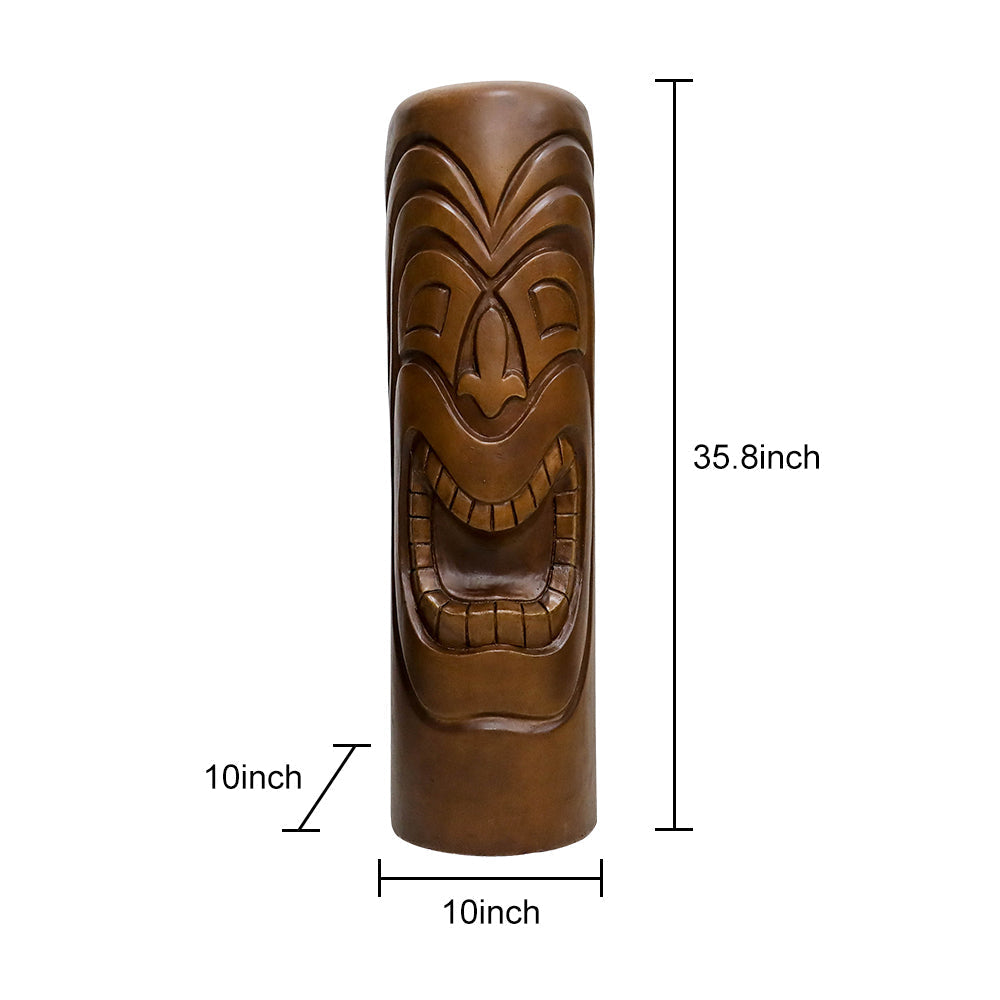 35.8“H-Cement Tiki Totem decoration suitable for indoor/outdoor